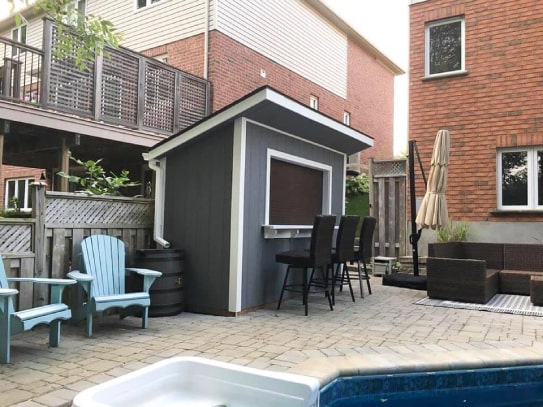 Custom Grey Poolside Algonquin Shed