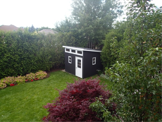 Custom Black Algonquin Style Shed