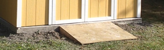 Back Yard Shed with Door Ramp