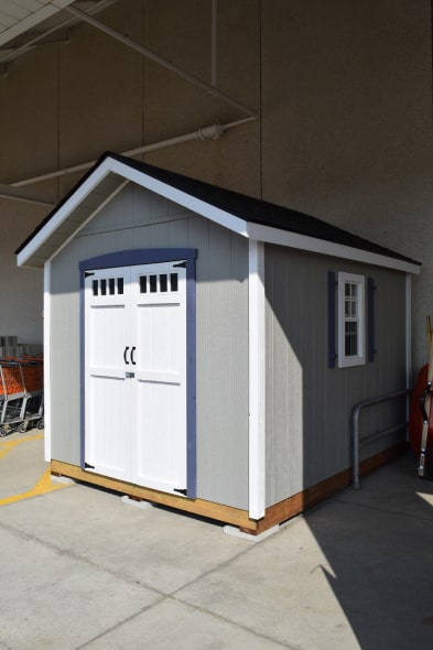 Grey Highland Gable Shed White Trims